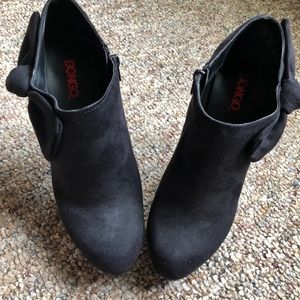 Black BONGO Booties with Bow and Zipper